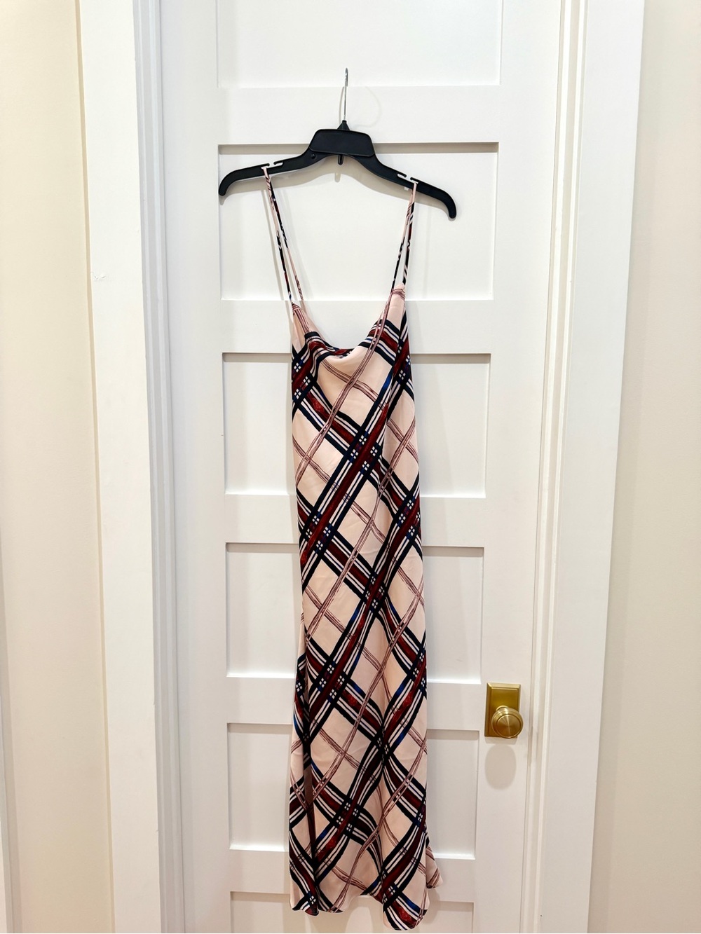 Favorite Daughter Plaid Slip Dress in Blush, Navy & Burgundy